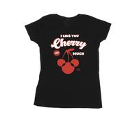 Disney Women's Cherry Much Minnie Mouse Cotton T-Shirt in Black | Size: Medium Disney Black M