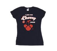 Disney Women's Cherry Much Minnie Mouse Cotton T-Shirt in Navy | Size: 2XL Disney Navy 2XL