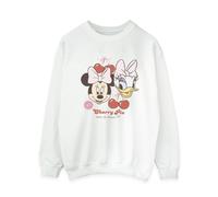 Disney Women's Cherry Pie Minnie Mouse Sweatshirt in White | Size: Medium Disney White M