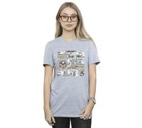 Disney Women's Chip ´n Dale Comic Cotton Boyfriend T-Shirt in Grey | Size: Medium Disney Grey M