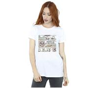 Disney Women's Chip ´n Dale Comic Cotton Boyfriend T-Shirt in White | Size: 4XL Disney White 4XL