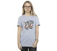 Disney Women's Chip ´n Dale Glasses Cotton Boyfriend T-Shirt in Grey | Size: Medium Disney Grey M