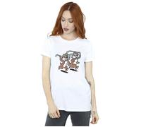 Disney Women's Chip ´n Dale Glasses Cotton Boyfriend T-Shirt in White | Size: Medium Disney White M