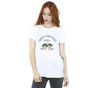 Disney Women's Chip ´n Dale Green Vibes Only Cotton Boyfriend T-Shirt in White | Size: Medium Disney White M