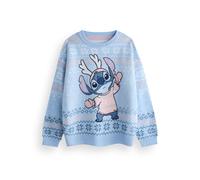 Vanilla Underground Disney Womens Blue Stitch Christmas Jumper (Small)