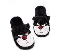 Disney Cinderella Lucifer Slippers for Women | Ladies Fluffy Cat with 3D Ears Black House Shoes | Foam Slip On Merchandise 5-6 UK