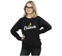 Disney Women's Cinderella Shoe Logo Sweatshirt in Black | Size: Medium Disney Black M