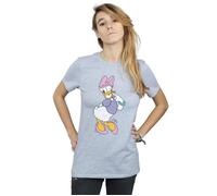 Disney Women's Classic Daisy Duck Cotton Boyfriend T-Shirt in Grey | Size: Large Disney Grey L