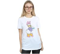 Disney Women's Classic Daisy Duck Cotton Boyfriend T-Shirt in White | Size: Medium Disney White M