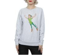 Disney Women's Classic Flying Peter Pan Sweatshirt in Grey | Size: 2XL Disney Grey 2XL