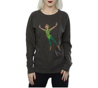 Disney Women's Classic Flying Peter Pan Sweatshirt in Mid Grey | Size: XS Disney Mid Grey XS