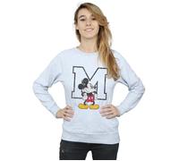 Disney Women's Classic M Mickey Mouse Sweatshirt in Grey | Size: Large Disney Grey L
