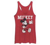 Disney Women's Classic Simply Mickey Racerback Tank Top Shirt, Red Heather, X-Small