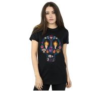 Disney Women's Coco Candle Skull Cotton Boyfriend T-Shirt in Black | Size: Medium Disney Black M