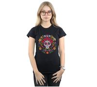 Disney Women's Coco Embroidered Skull Print Cotton T-Shirt in Black | Size: Medium Disney Black M