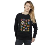Disney Women's Coco Heads Pattern Sweatshirt in Black | Size: XL Disney Black XL