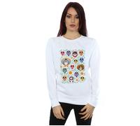 Disney Women's Coco Heads Pattern Sweatshirt in White | Size: Small Disney White S