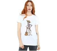 Disney Women's Coco Hector With Guitar Cotton Boyfriend T-Shirt in White | Size: Large Disney White L