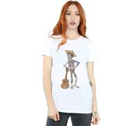 Disney Women's Coco Hector With Guitar Cotton Boyfriend T-Shirt in White | Size: Medium Disney White M