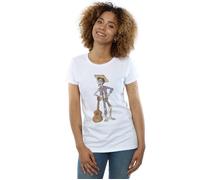 Disney Women's Coco Hector With Guitar Cotton T-Shirt in White | Size: Large Disney White L