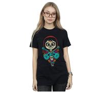 Disney Women's Coco Miguel Crossed Guitars Cotton Boyfriend T-Shirt in Black | Size: 2XL Disney Black 2XL
