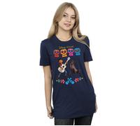 Disney Women's Coco Miguel Logo Cotton Boyfriend T-Shirt in Navy | Size: Medium Disney Navy M