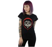 Disney Women's Coco Miguel Skeleton Face Hood Cotton T-Shirt in Black | Size: Small Disney Black S