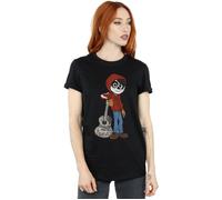 Disney Women's Coco Miguel With Guitar Cotton Boyfriend T-Shirt in Black | Size: Medium Disney Black M