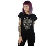 Disney Women's Coco Skull Mono Pattern Cotton T-Shirt in Black | Size: Small Disney Black S