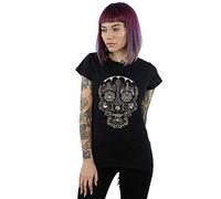 Disney Women's Coco Skull Mono Pattern T-Shirt Black Large