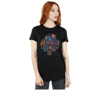 Disney Women's Coco Tree Pattern Cotton Boyfriend T-Shirt in Black | Size: 3XL Disney Black 3XL