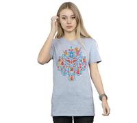 Disney Women's Coco Tree Pattern Cotton Boyfriend T-Shirt in Grey | Size: XL Disney Grey XL
