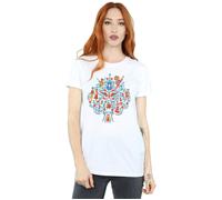 Disney Women's Coco Tree Pattern Cotton Boyfriend T-Shirt in White | Size: Small Disney White S