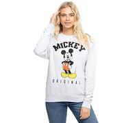 Disney Women's Mickey Mouse Hello Crew Sweatshirt in Light Grey | Size: Small Disney Light Grey S