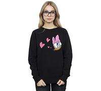 Disney Women's Daisy Duck Big Portrait Sweatshirt Black Small