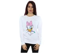 Disney Women's Daisy Duck Big Portrait Sweatshirt White Medium