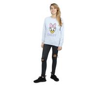 Disney Women's Daisy Duck Face Sweatshirt in Grey | Size: Small Disney Grey S
