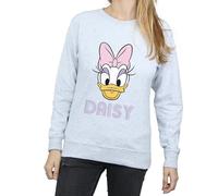 Disney Women's Daisy Duck Face Sweatshirt Large Heather Grey