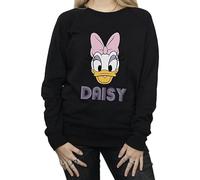 Disney Women's Daisy Duck Face Sweatshirt Medium Black