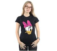 Daisy Duck Head Painted Cotton T-Shirt Disney Black S