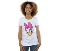 Disney Women's Daisy Duck Head Painted Cotton T-Shirt in White | Size: Small Disney White S