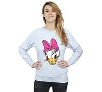 Disney Women's Daisy Duck Head Painted Sweatshirt Heather Grey X-Large