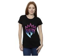 Disney Women's Descendants Pink Crown Cotton T-Shirt in Black | Size: 2XL Disney Black 2XL