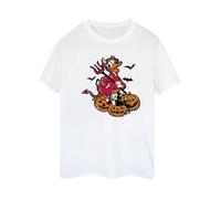 Disney Women's Devil Cotton Boyfriend T-Shirt in White | Size: Large Disney White L