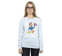 Disney Women's Donald Duck Christmas Fair Isle Sweatshirt Medium Heather Grey