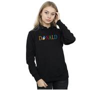 Disney Women's Donald Duck Letters Hoodie in Black | Size: Medium Disney Black M