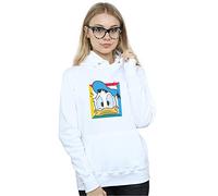 Disney Women's Donald Duck Panicked Hoodie White Small