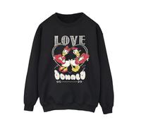 Disney Women's Donald Duck Valentine Sweatshirt in Black | Size: Large Disney Black L