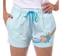 Disney Women's Dumbo Causal Lounge Drawstring Shorts with Pockets, Baby Blue, M