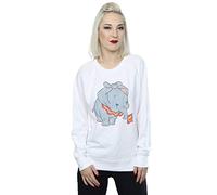 Disney Women's Dumbo Classic Tied Up Ears Sweatshirt White Large
